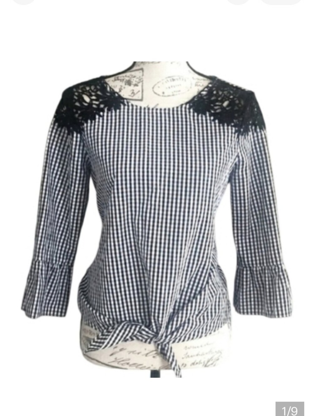 NWOT By&By gingham blouse.